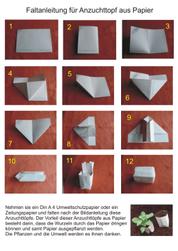 Faltanleitung für Anzuchttopf aus Papier 1 2 3 4 5 6 7 8 9 10