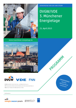 Programm der 3. Münchener Energietage von DVGW/VDE/FNN am