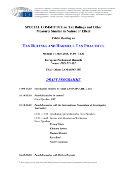 Draft programme of the hearing