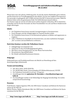 Vorstellungsgespräch und Gehaltsverhandlungen 08.12.2015