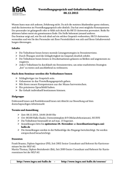 Vorstellungsgespr&auml;ch und Gehaltsverhandlungen 08.12.2015