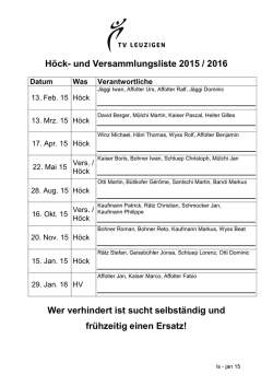 H&ouml;ckliste - TV Leuzigen