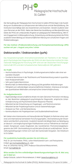 Doktorandin / Doktoranden (50%)
