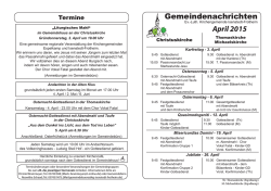 Gemeindenachrichten April 2015 - Evangelisch