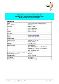 Anlage 1 Kontaktdaten - Technische Werke Naumburg