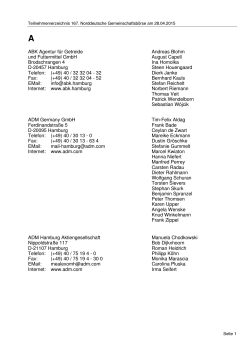 Teilnehmerverzeichnis Stand 27.04.2015