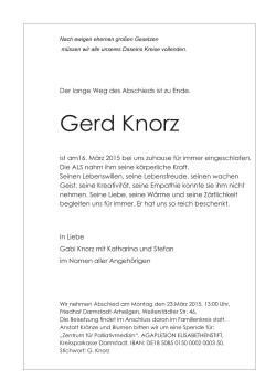 Abschied von Gerd Knorz