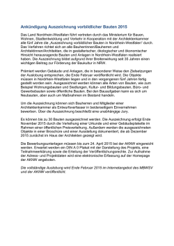 Auszeichnung Vorbildlicher Bauten 2015
