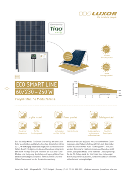 Eco SMART linE 60/230 – 250 W - Solar