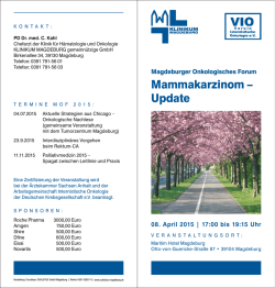 Einladung - Magdeburger Onkologisches Forum