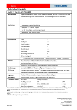 Technisches Datenblatt Saphira® Varnish WB Matt 200