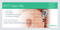 IP/IT Open Mic - Taylor Wessing