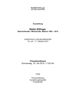 Pressemitteilung - Kunsthalle Wilhelmshaven