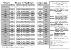 Gottesdienstplan der Christusgemeinde Potsdam