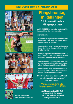 Pfingstmontag in Rehlingen 51. Internationales Pfingstsportfest