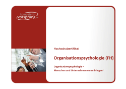 Organisationspsychologie (FH) - Hochschule für angewandtes