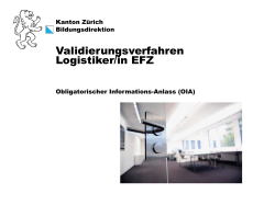 Validierungsverfahren Logistiker/in EFZ