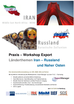 Praxis – Workshop Export Länderthemen Iran – Russland und