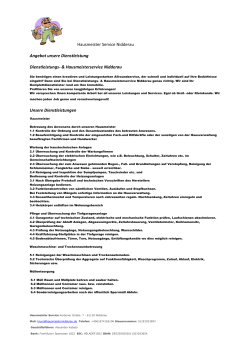 Hausmeister Service Nidderau Angebot unsere