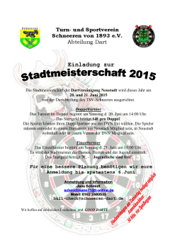 Stadtmeisterschaft 2015 - Dartvereinigung Neustadt