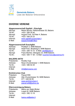 Vereinsliste - Gemeinde Balzers