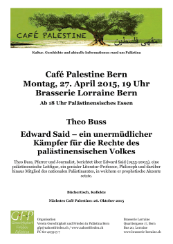 Flyer - Café Palestine Zürich