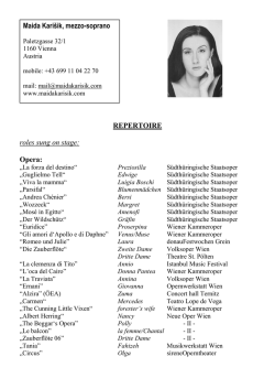 REPERTOIRE roles sung on stage - Home