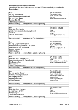 Energetische Gebäudeplanung - Brandenburgische Ingenieurkammer