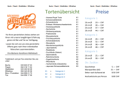 Flyer Torten - Bäckerei Konditorei Mühlebach