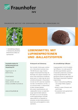 lebensmittel mit lupinenproteinen und -ballaststoffen