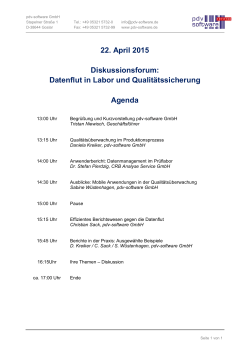 22. April 2015 Diskussionsforum: Datenflut in Labor und
