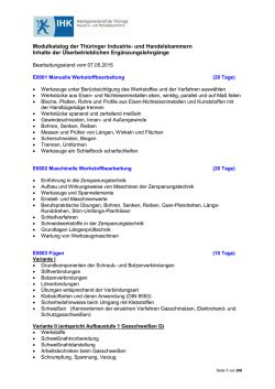 Modul M0001 Manuelle Werkstoffbearbeitung
