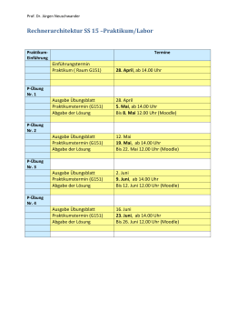 Rechnerarchitektur SS 15 –Praktikum/Labor