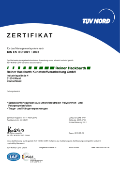 120743 Reiner Hackbarth Kunststoffverarbeitung GmbH QM WA 15