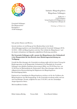 Initiative B&uuml;rgerbegehren B&uuml;rgerhaus Schlangen