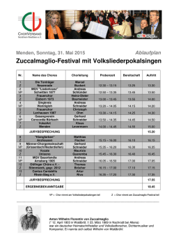 Ablaufplan Zuccalmaglio-Festival