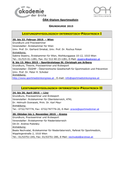 Grundkurstermine 2015 - &Ouml;sterreichische Akademie der &Auml;rzte