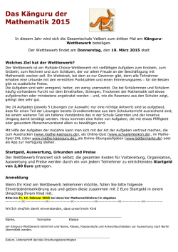 Das Känguru der Mathematik 2015 - Gesamtschule Velbert