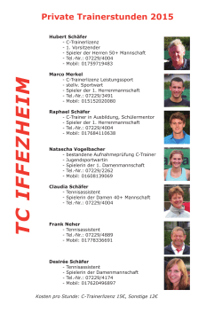 TC IFFEZHEIM Private Trainerstunden 2015