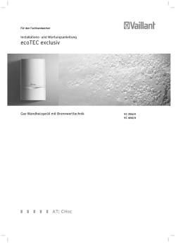 Installationsanleitung ecoTEC exclusiv Gerätetyp VC AT