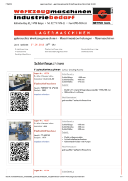 Schleifmaschinen - Bernd Gail GmbH