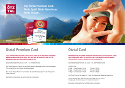 Ötztal Premium Card Ötztal Card