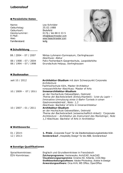 Lebenslauf - lea schröder