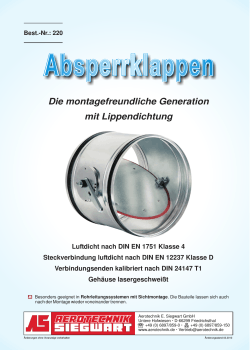 Absperrklappen - Aerotechnik E. Siegwart GmbH