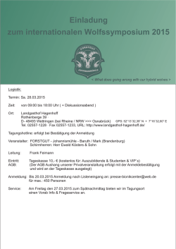 zum internationalen Wolfssymposium 2015 - AG
