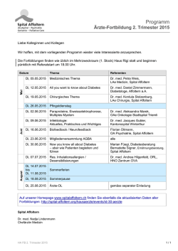 Haus&auml;rzte-Fortbildung 2. Trimester 2015.
