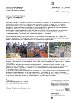 Jugend macht Stadt - Architektur und Schule