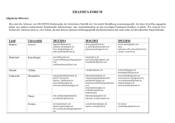 Forum aktueller und ehemaliger ERASMUS-Studenten