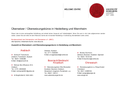 Übersetzer / Übersetzungsbüros in Heidelberg und Mannheim