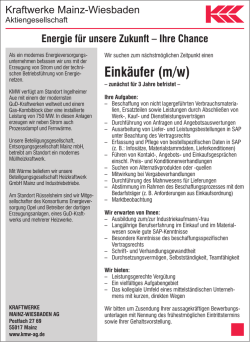 Eink&auml;ufer (m/w) - Kraftwerke Mainz Wiesbaden AG